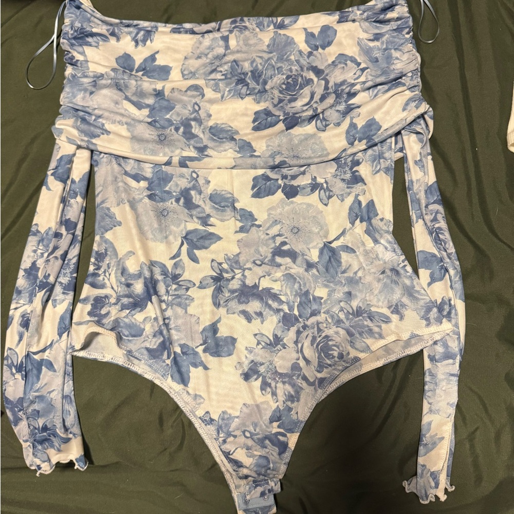 Promesa Blue Floral Bodysuit